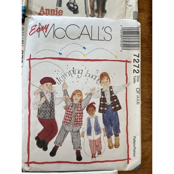 VTG. Lot 8 McCall's Patterns Annie Girls Boys Dresses Suits Jumpers Mid Century - Picture 5 of 9